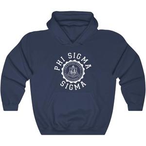 Greekgear Phi Sigma Sigma Unisex College Seal Hoodie(Navy)