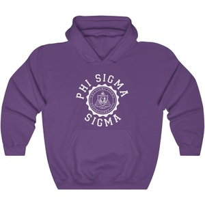 Greekgear Phi Sigma Sigma Unisex College Seal Hoodie(Purple)