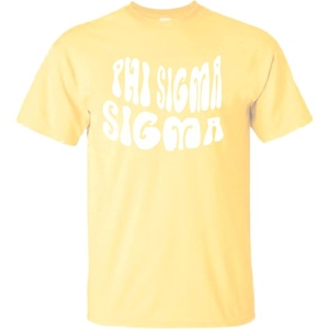 Phi Sigma Sigma Sorority Shag T-Shirt(Maize)