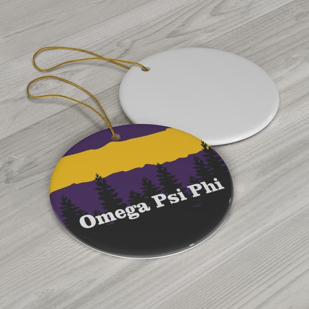 image:imageOmega Psi Phi Christmas Mountains Ornament