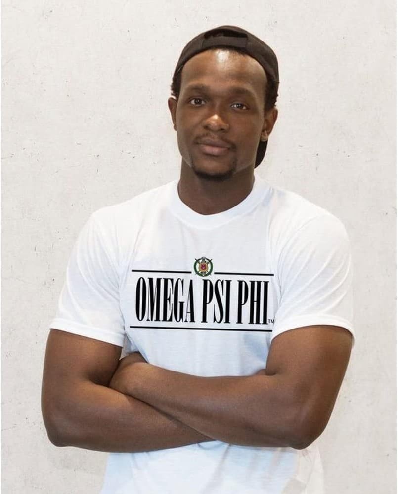 image:imageOmega Psi Phi Line Crest TeeWhite