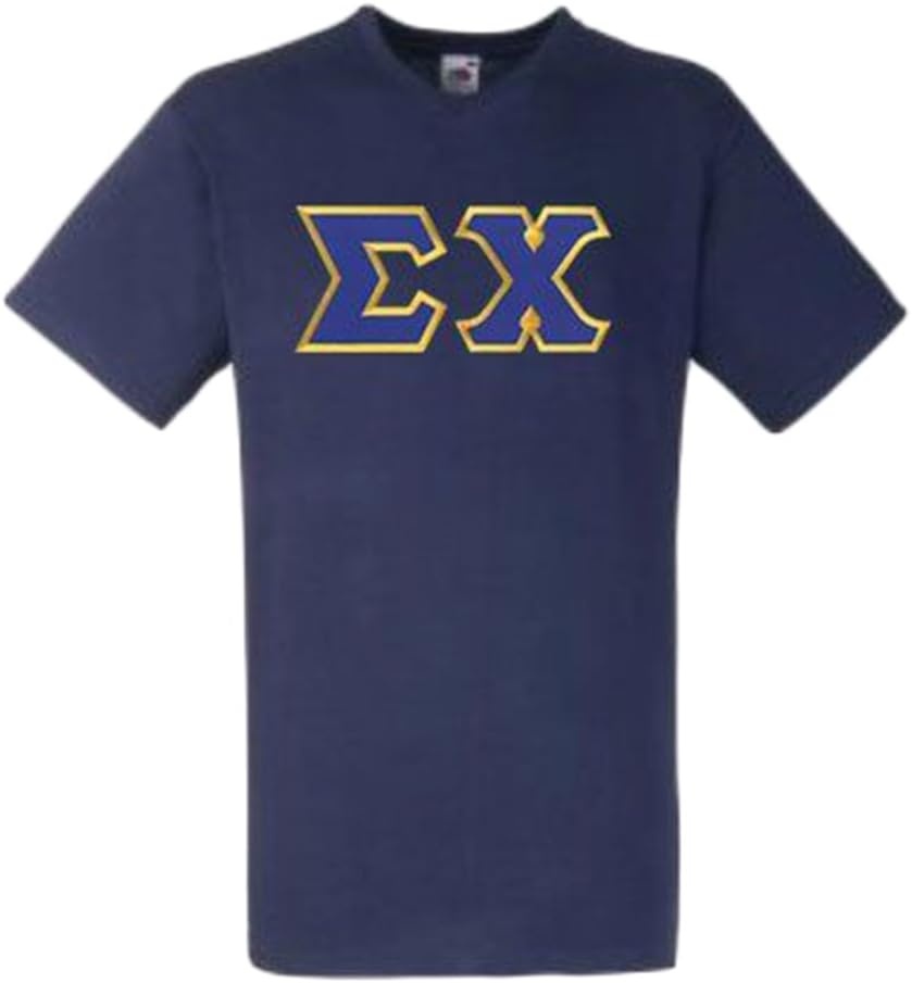image:imageSigma Chi Lettered VNeck TShirtNavy Blue