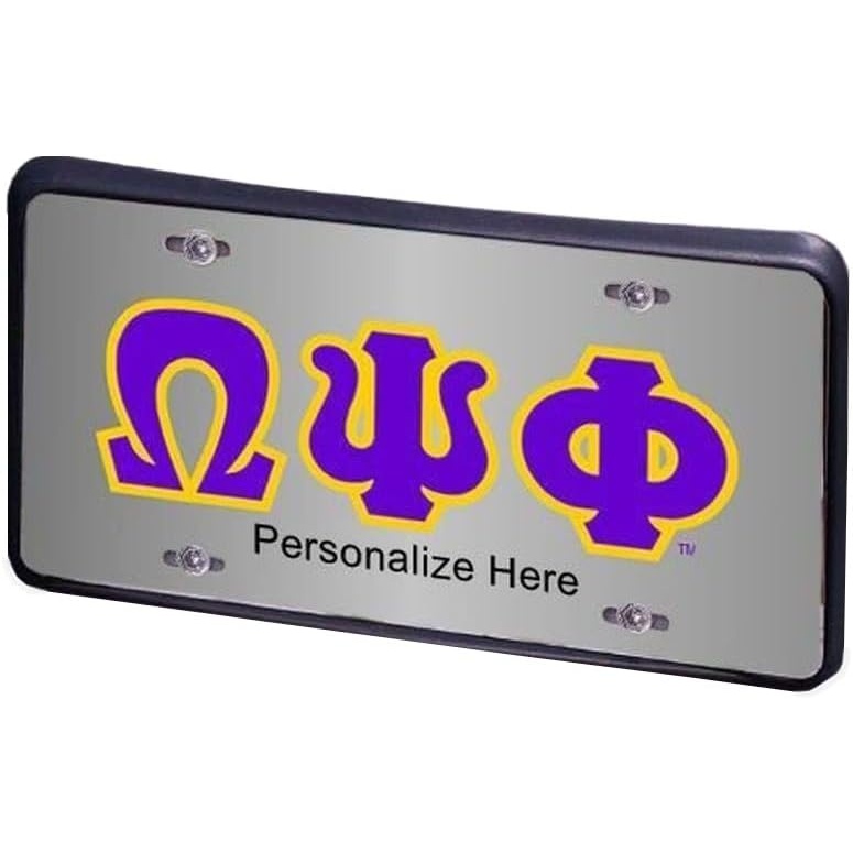 image:imageExpress Desing Group Omega Psi Phi Lettered License Plate