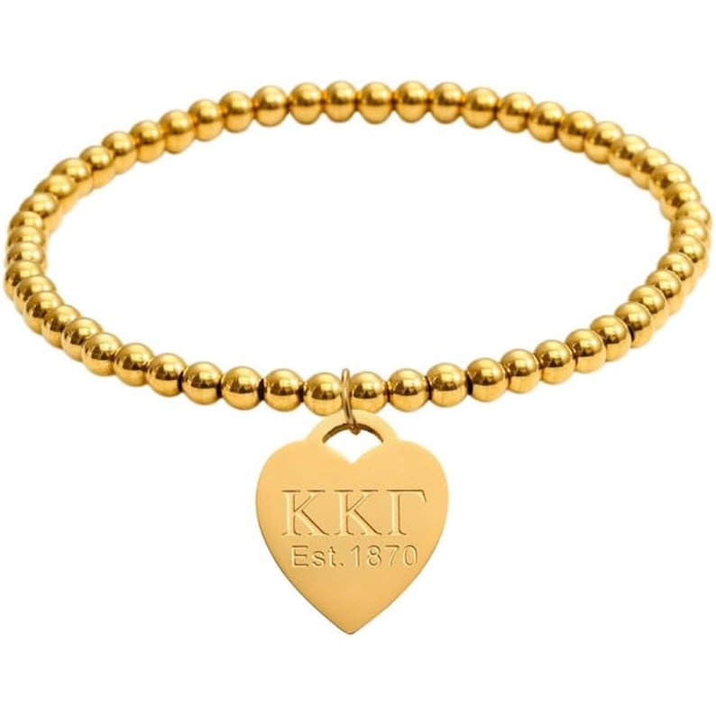image:imageGreekgear Kappa Kappa Gamma Heart Tag Bead Bracelet