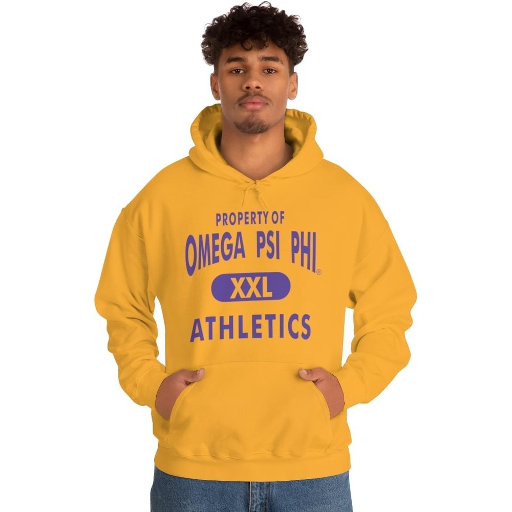 image:imageGreekgear Omega Psi Phi Property Of Athletics Hooded SweatshirtsAthletic Gold