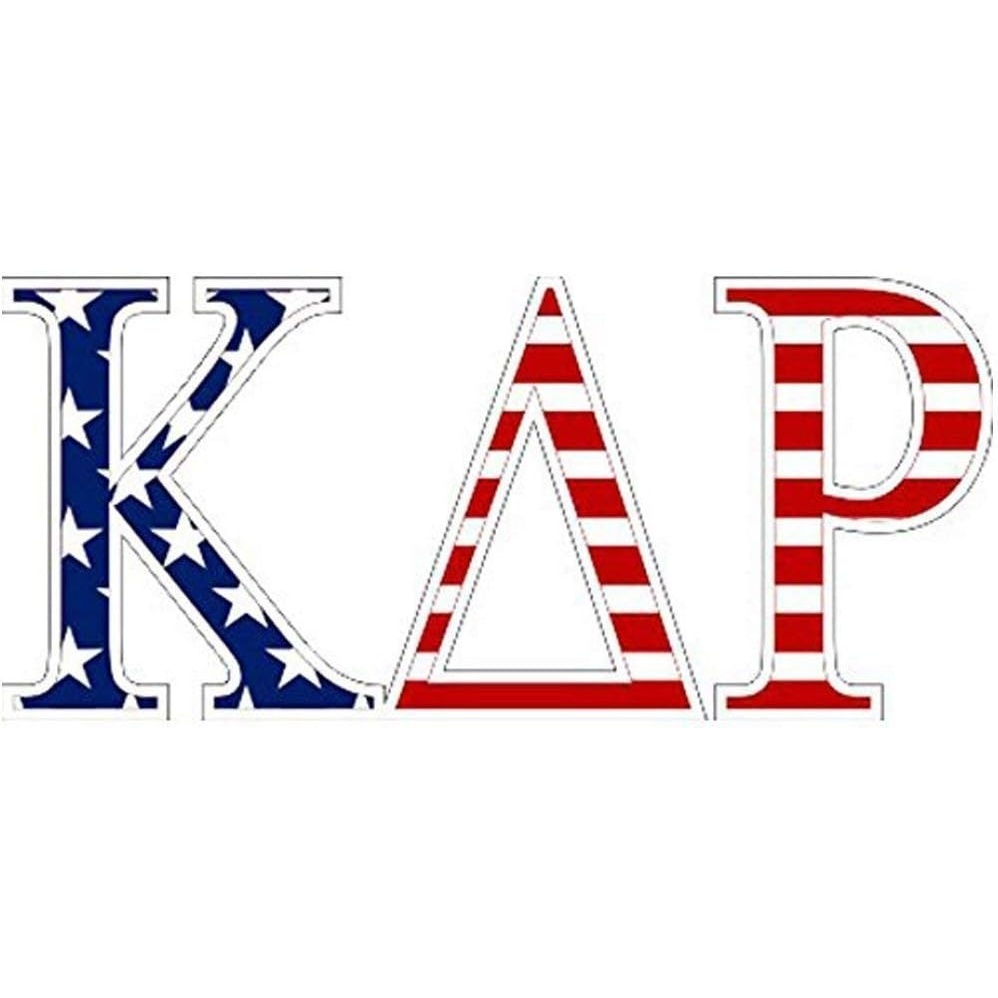 image:imageKappa Delta Rho American Flag Greek Letter Sticker 25 Tall