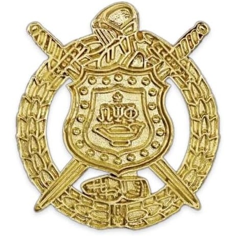 image:imageOmega Psi Phi 1T Sandblast Gold Shield Lapel Pin
