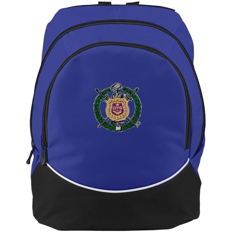 image:imageOmega Psi Phi Crest Shield Backpack PurpleBlack
