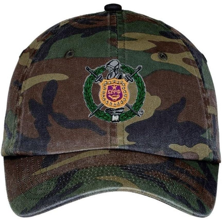 image:imageOmega Psi Phi Crest Shield Camouflage Hat Military Camo