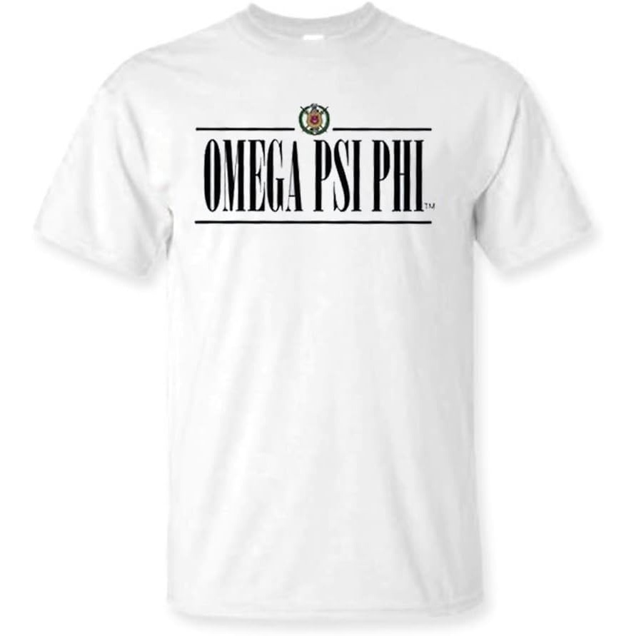 image:imageOmega Psi Phi Line Crest TeeWhite