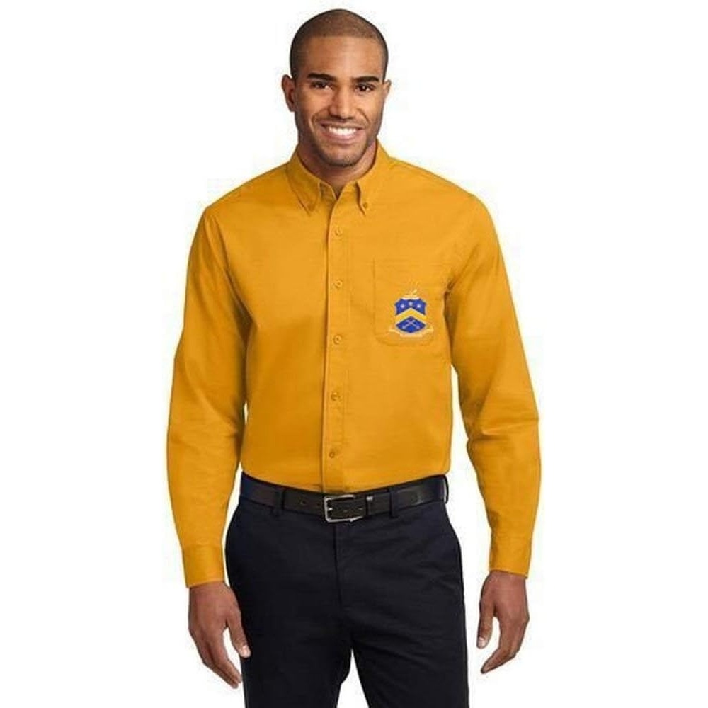 image:imagePi Kappa Phi Long Sleeve OxfordAthletic GoldLight Stone