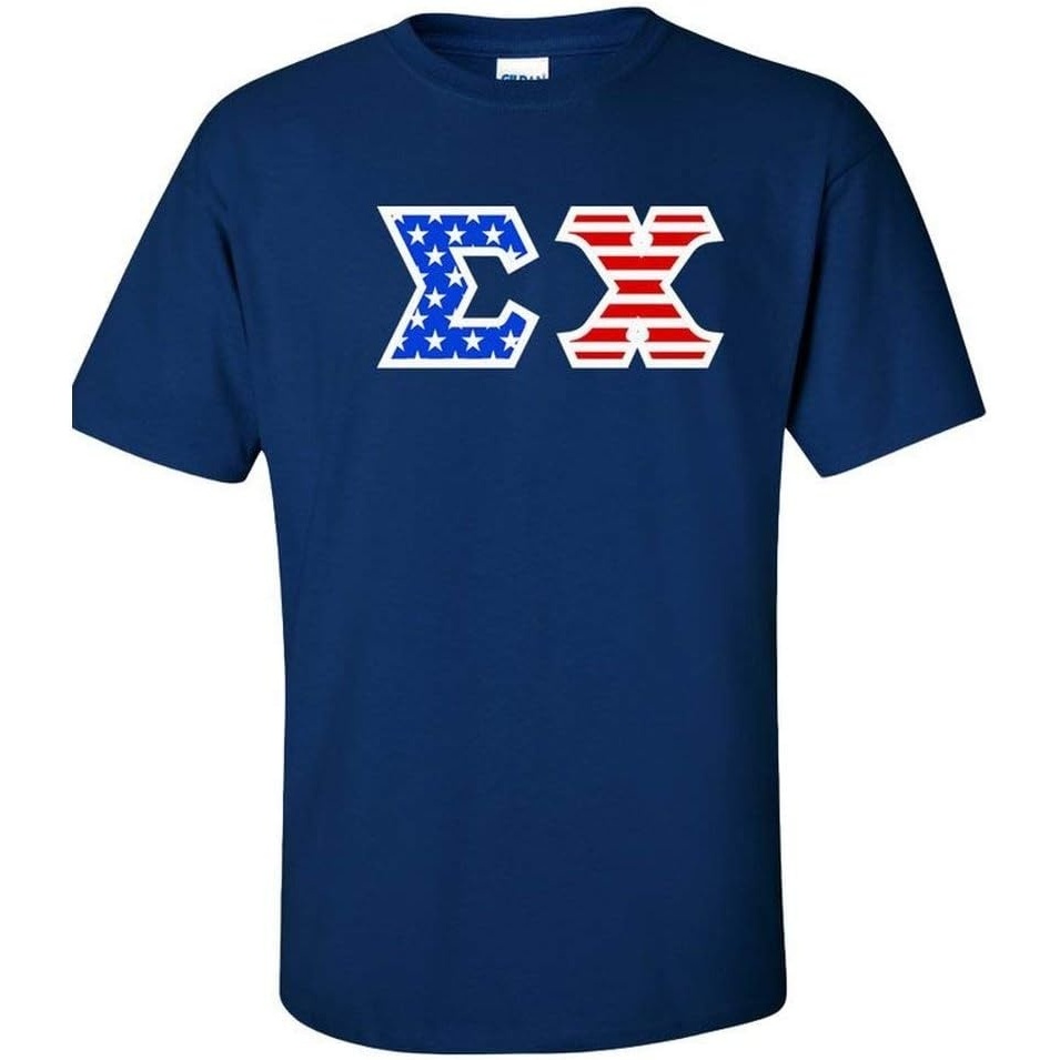 image:imageSigma Chi Greek Letter American Flag TeeNavy Blue