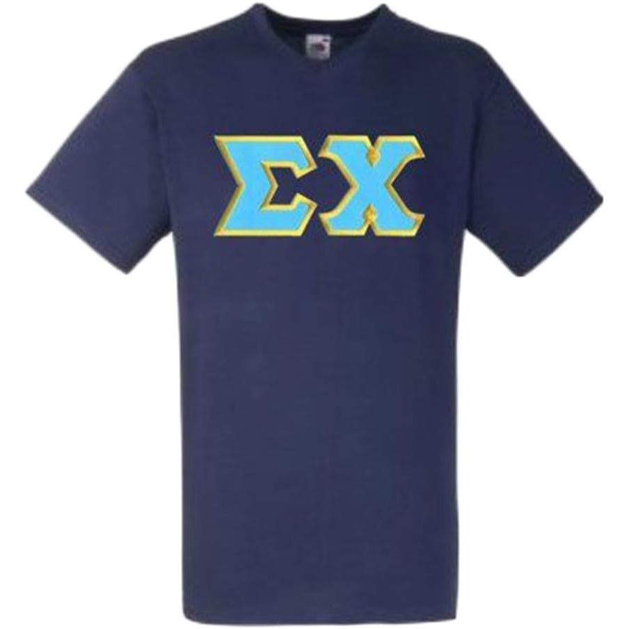 image:imageSigma Chi Lettered VNeck TShirtNavy Blue