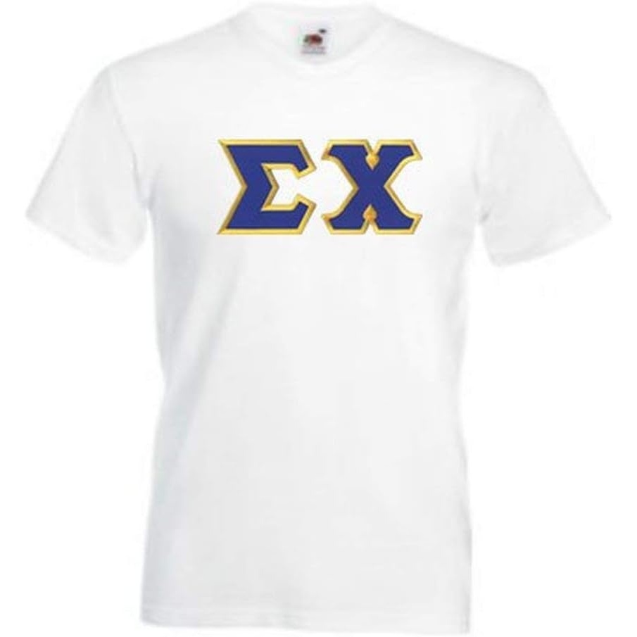 image:imageSigma Chi Lettered VNeck TShirtsWhite