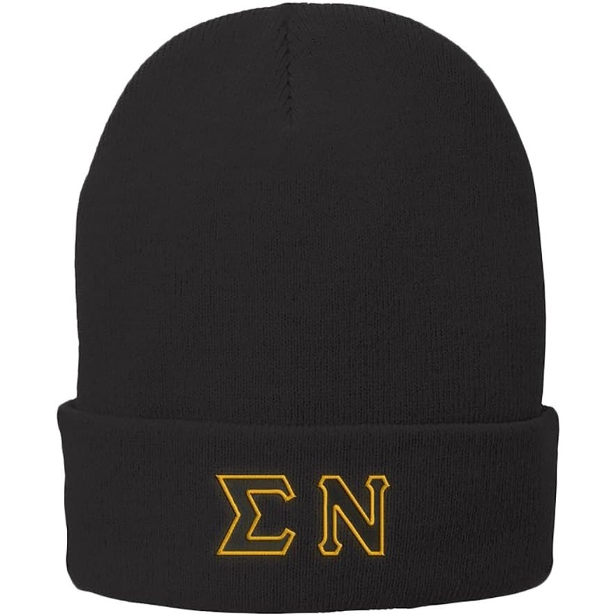 image:imageSigma Nu Big Greek Lettered Knit Cap Black