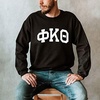 Phi Kappa Theta Arched Greek Letter Crewneck Sweatshirt Black(Black)