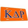 Kappa Delta Rho Flag License Cover Orange w/White/Navy Imprint Color