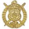 Omega Psi Phi 1″T Sandblast Gold Shield Lapel Pin