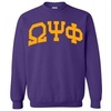 Omega Psi Phi Greek Lettered Arch Crewneck Sweatshirt(Purple)