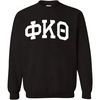 Phi Kappa Theta Arched Greek Letter Crewneck Sweatshirt Black(Black)