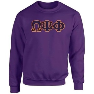 Greekgear Omega Psi Phi Twill Crewneck Sweatshirt(Purple)