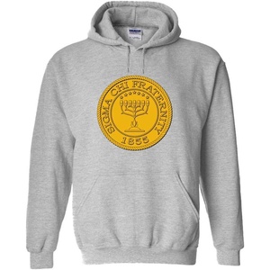 Greekgear Sigma Chi Logo Hooded Sweatshirt(Sports Grey)