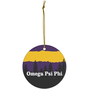 Omega Psi Phi Christmas Mountains Ornament