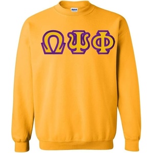 Omega Psi Phi Custom Twill Crewneck Sweatshirt(Gold)