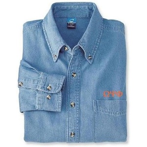 Omega Psi Phi Denim Shirt(Blue)