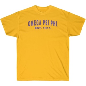 Omega Psi Phi Established T-Shirt(Athletic Gold)