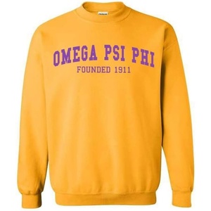 Omega Psi Phi Fraternity Founders Crew Sweatshirt(Gold)