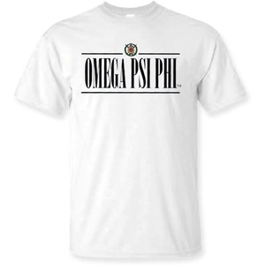 Omega Psi Phi Line Crest Tee(White)