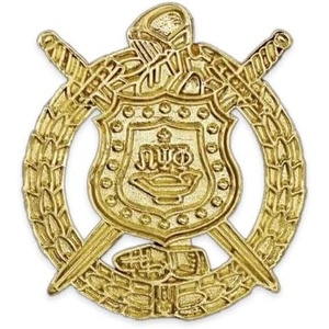 Omega Psi Phi Shield Gold Look Cuff Links