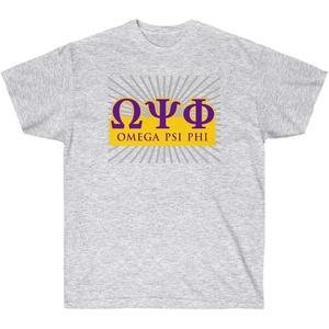 Omega Psi Phi Starburst Cotton Tee(Light Grey)