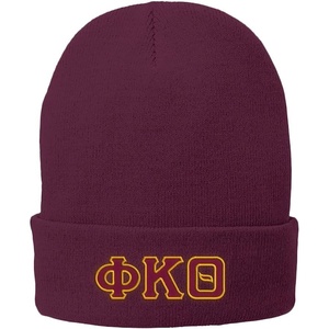 Phi Kappa Theta Big Greek Lettered Knit Cap(Maroon)
