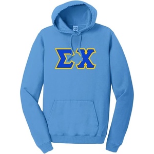 Sigma Chi Pigment-Dyed Lettered Hooded Sweatshirt(Blue Moon)