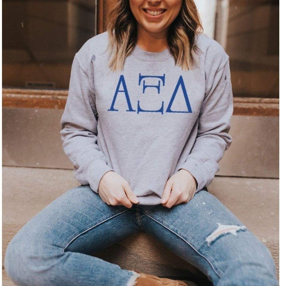 image:imageAlpha Xi Delta University Crewneck SweatshirtLight Grey