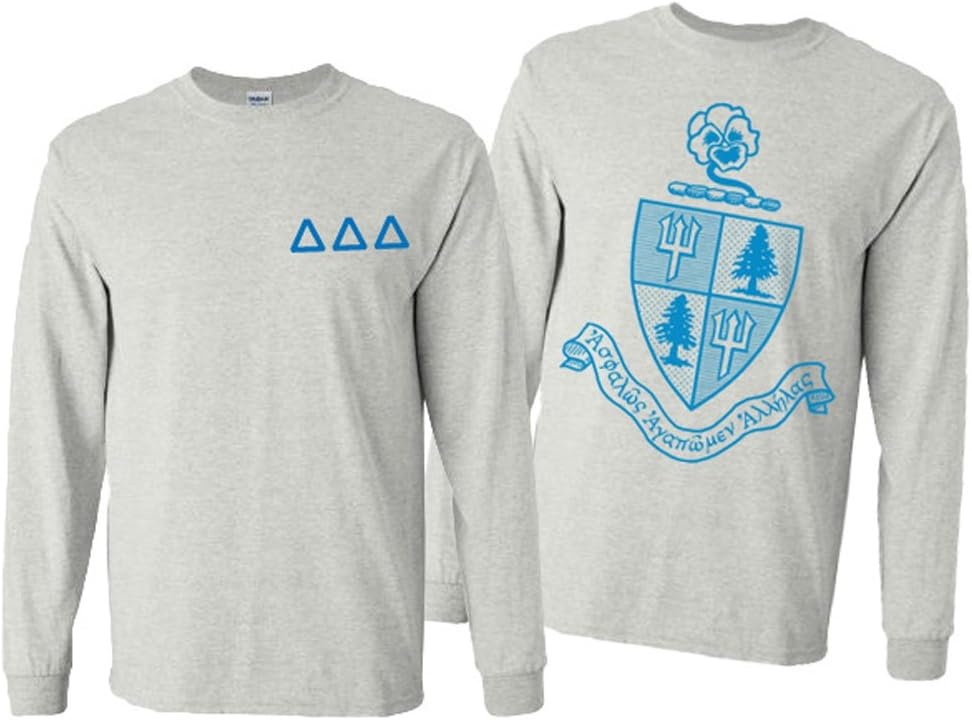 image:imageDelta Delta Delta World Famous Crest Long Sleeve TShirtLight Grey