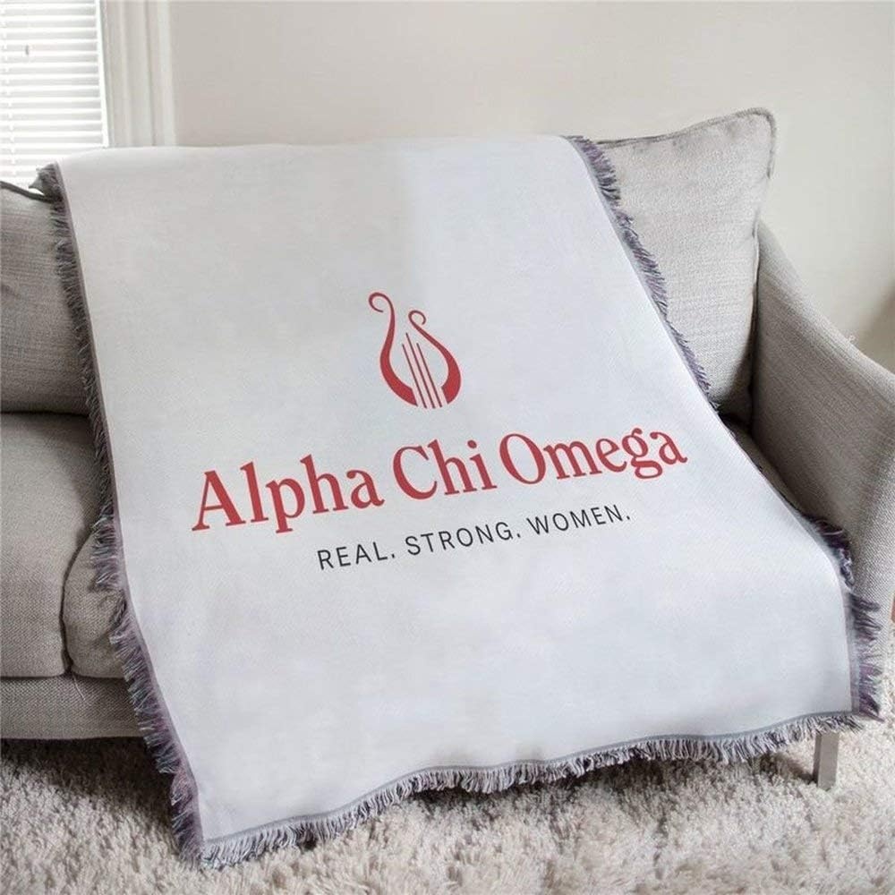 image:imageGreekgear Alpha Chi Omega Real Strong Women Afghan Blanket Throw