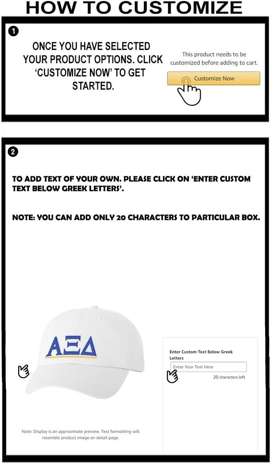image:imagePersonalized Alpha Xi Delta Greek Line HatWhite