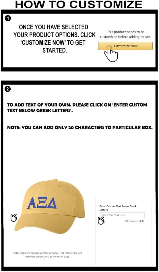 image:imagePersonalized Alpha Xi Delta Greek Line HatYellow