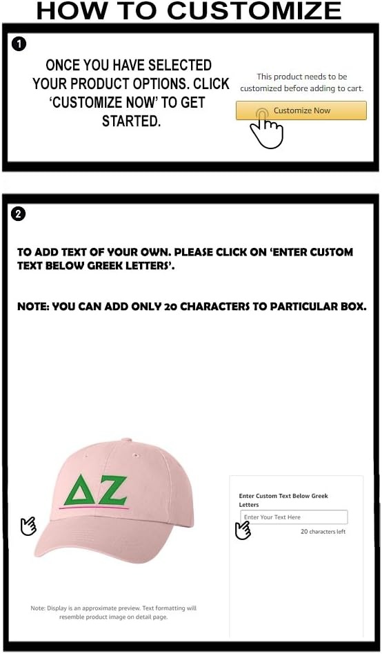 image:imagePersonalized Delta Zeta Greek Line HatPink
