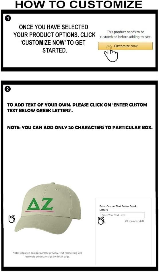 image:imagePersonalized Delta Zeta Greek Line HatTan