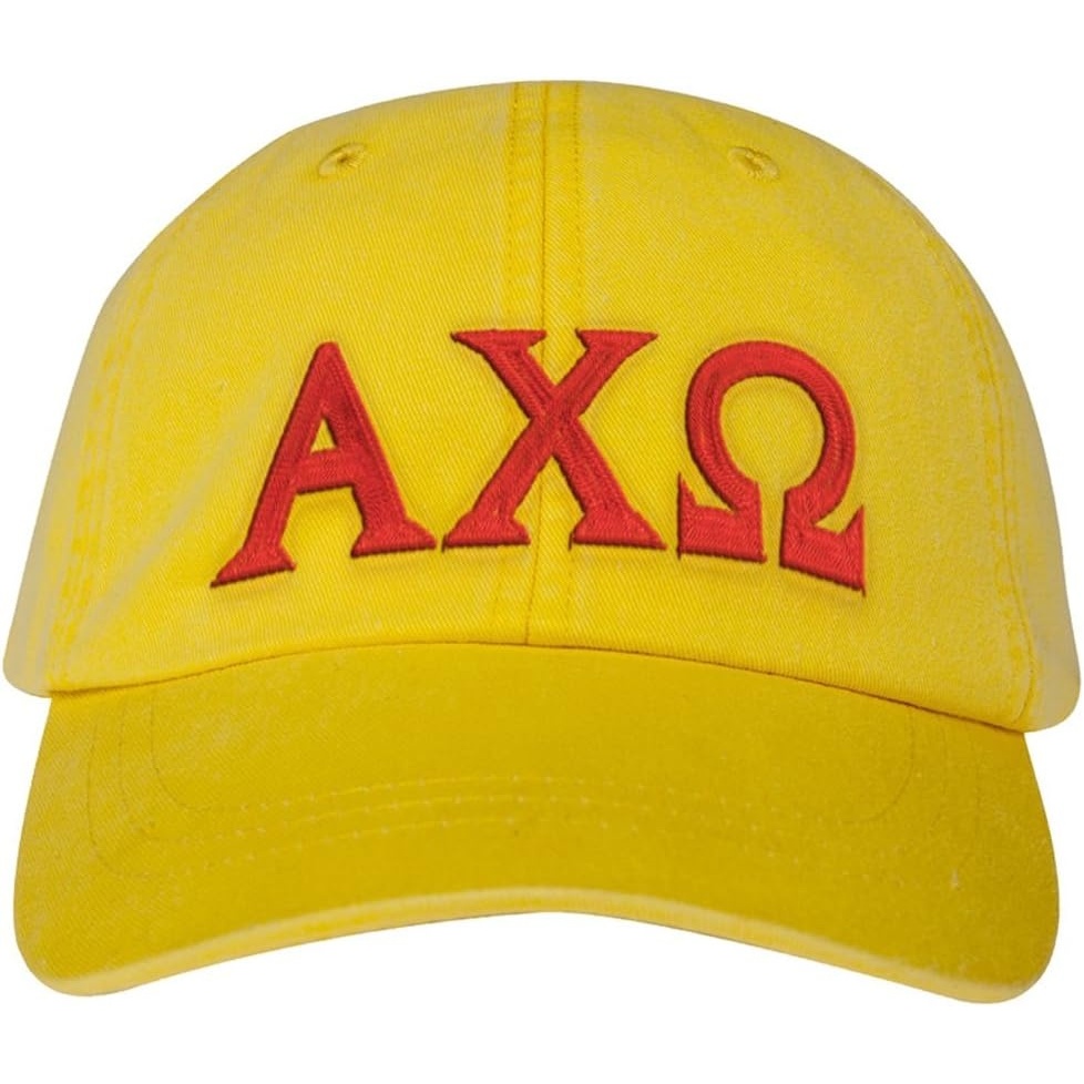 image:imageAlpha Chi Omega Chi O Lettered Premium Pastel HatYellow