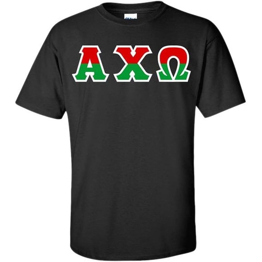 image:imageAlpha Chi Omega Two Tone Greek Lettered TShirtBlack