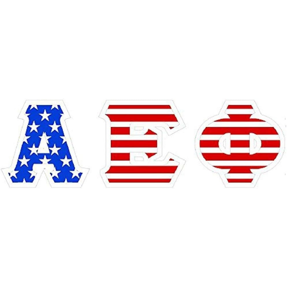 image:imageAlpha Epsilon Phi American Flag Greek Letter Sticker
