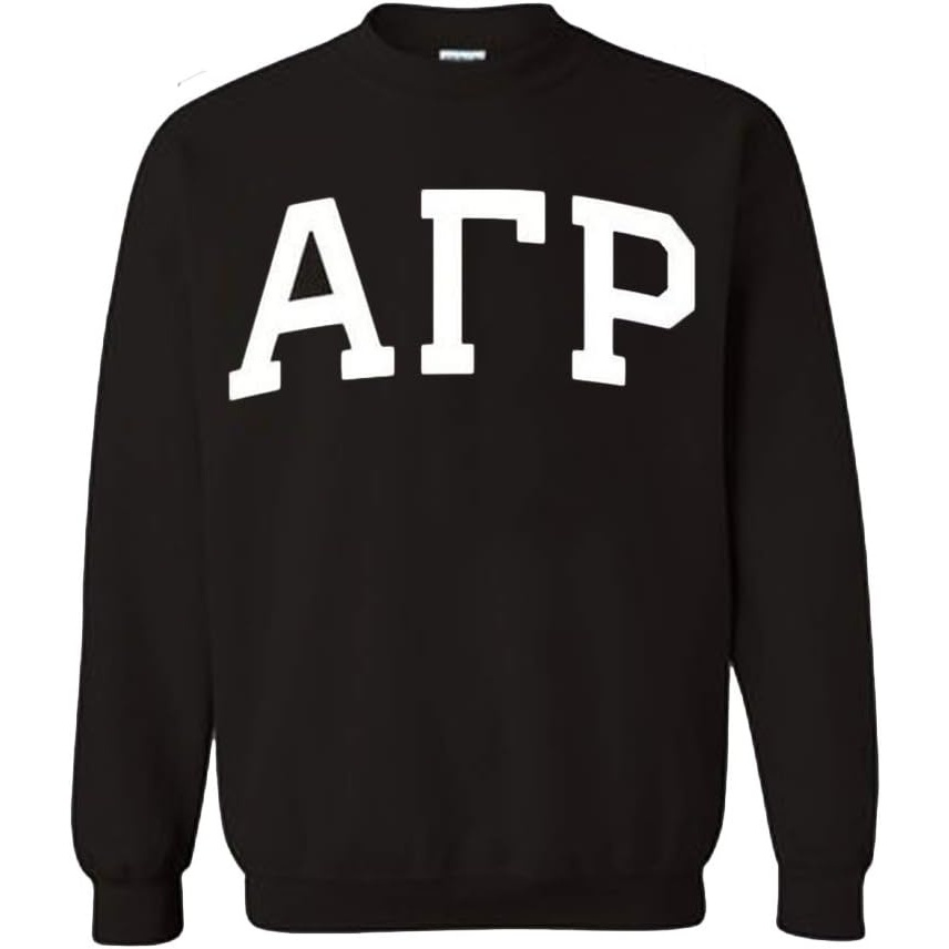 image:imageAlpha Gamma Rho Arched Greek Letter Crewneck Sweatshirt BlackBlack