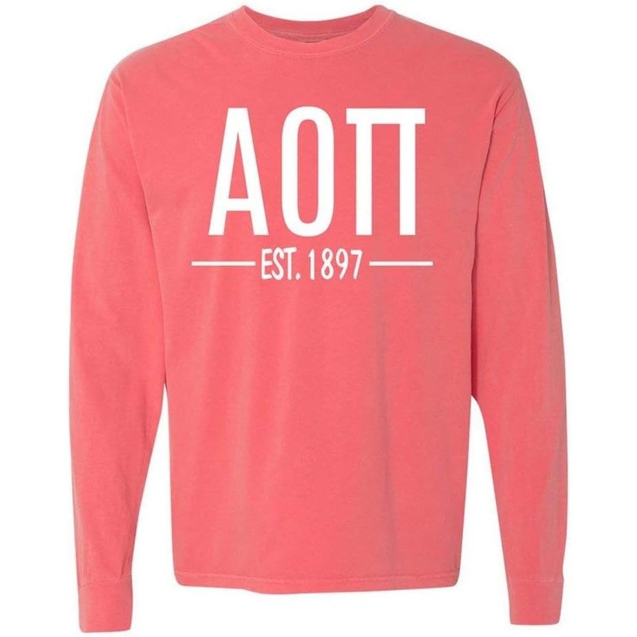 image:imageAlpha Omicron Pi Custom Greek Lettered Long Sleeve TShirtWatermelon