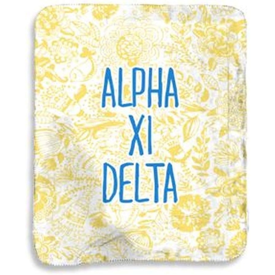 image:imageAlpha Xi Delta Floral Sherpa Lap Blanket Multicolored