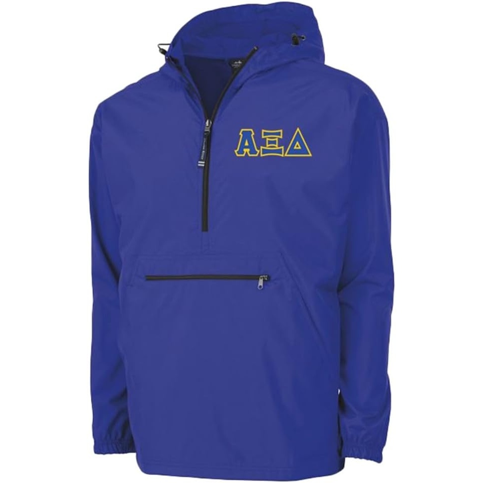 image:imageAlpha Xi Delta Tackle Twill Lettered Pack N Go PulloverRoyal Blue
